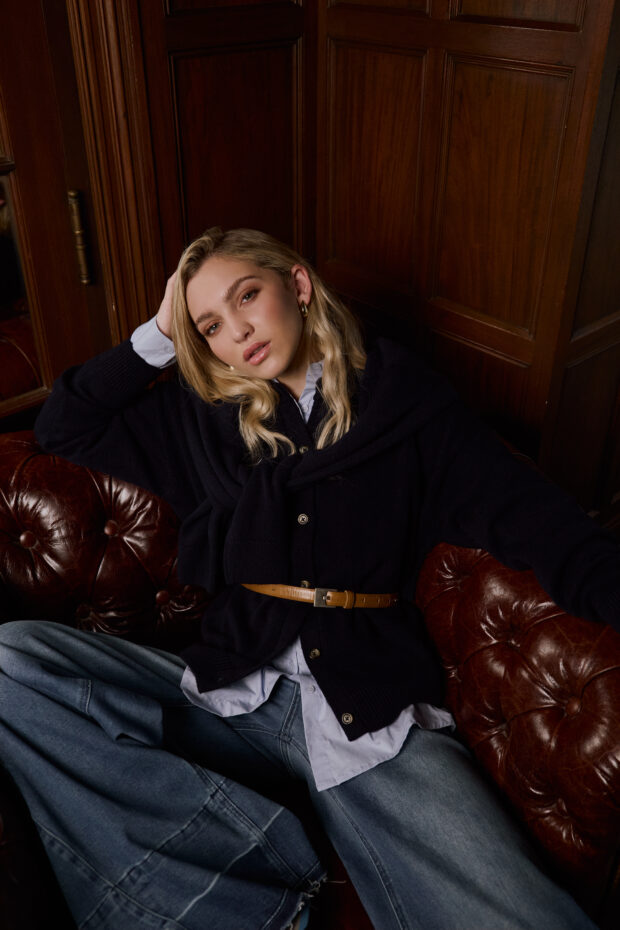 Cardigan Lana Cashmere marino