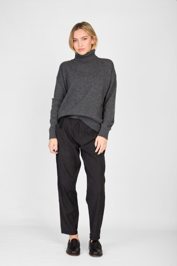 Polera Lana Cashmere gris topo