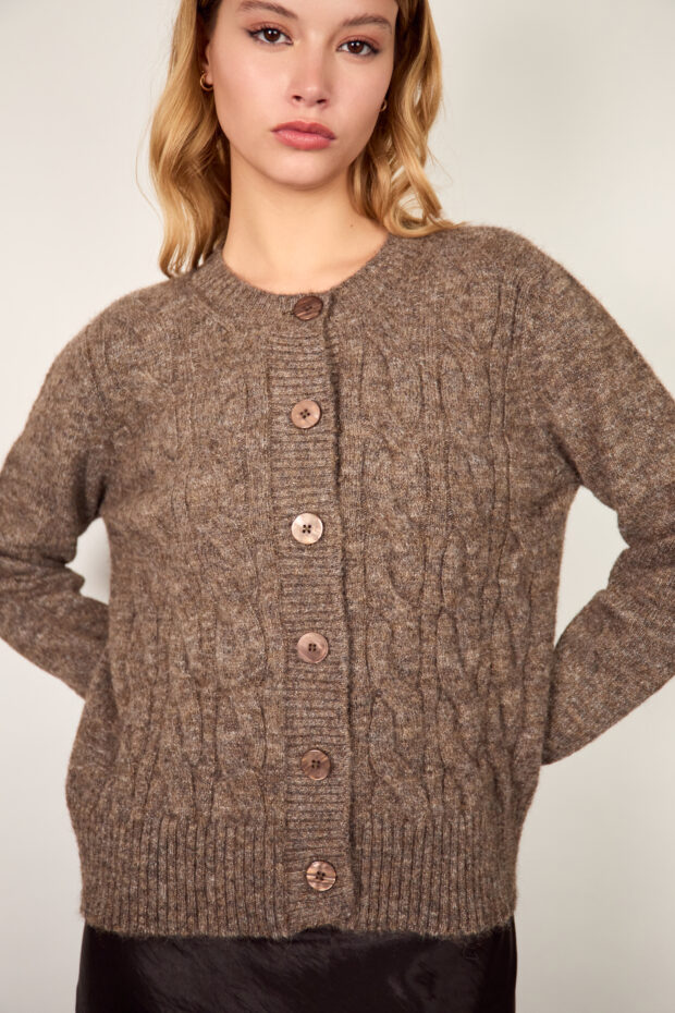 Cardigan Alpes marrón melange