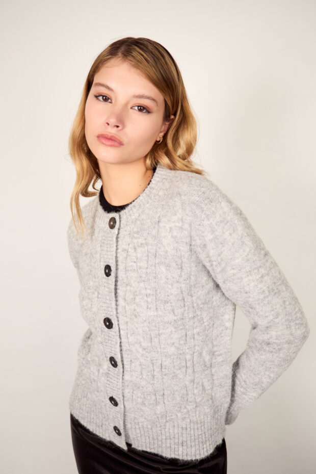 Cardigan Alpes gris melange