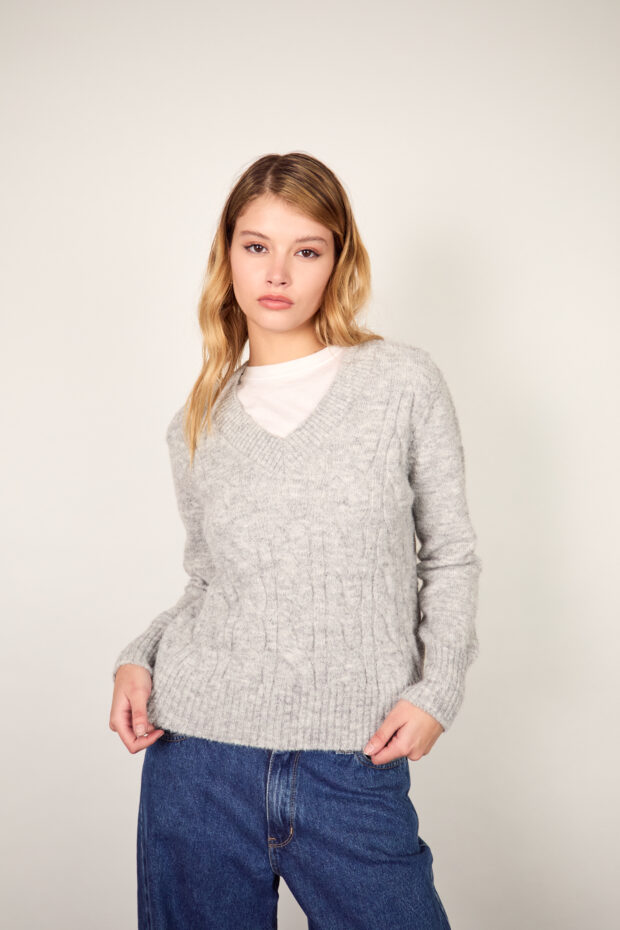 Sweater Caoba gris melange