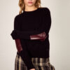 Redondo Lana Cashmere con Cuero negro