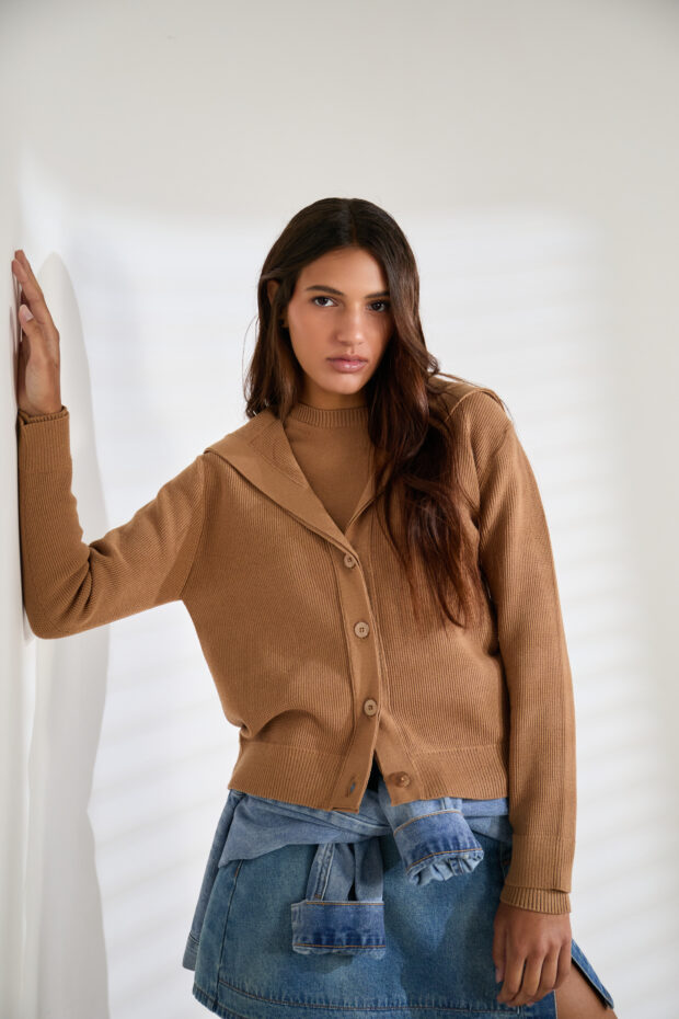 Cardigan Pausa camel