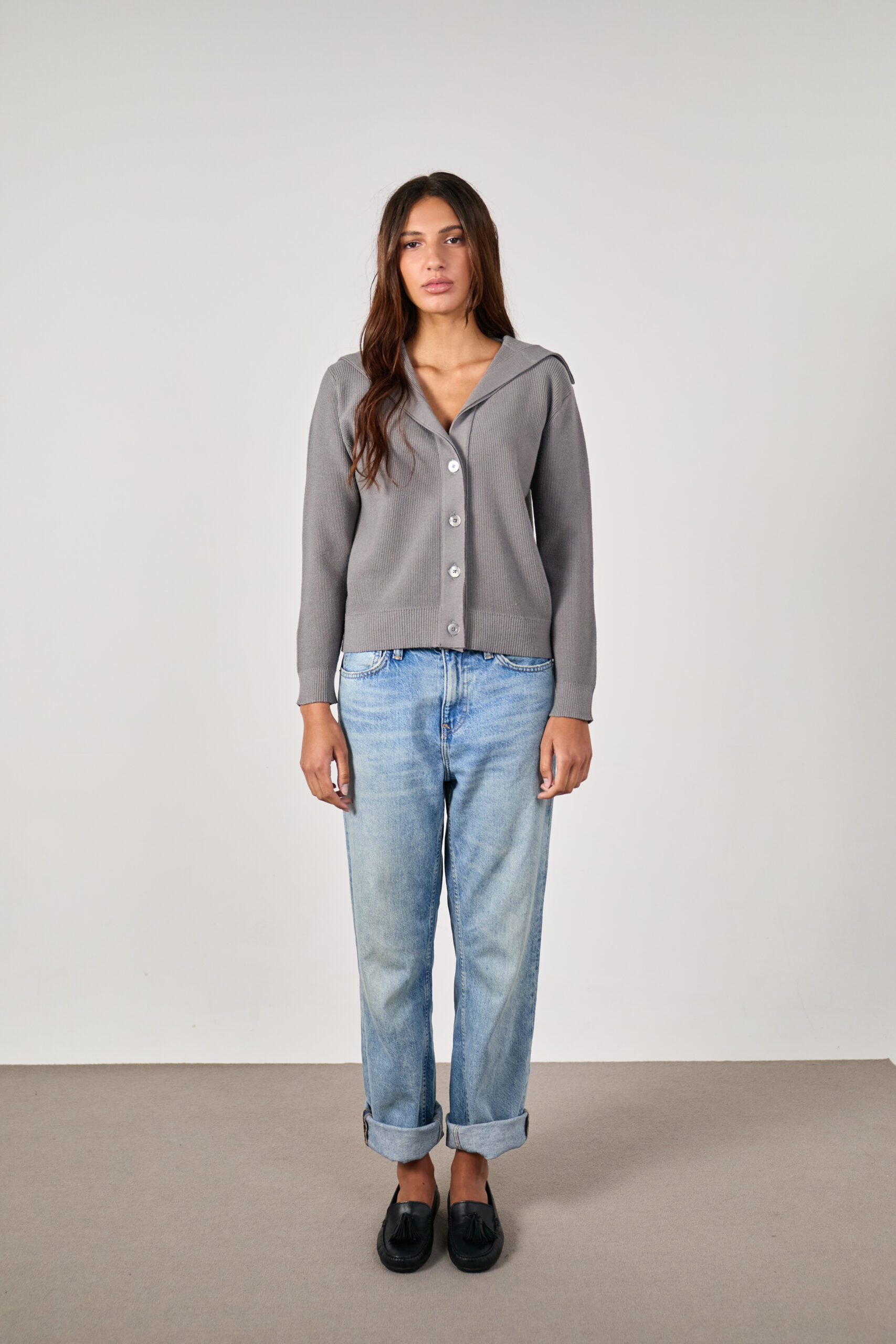 Cardigan Pausa gris medio
