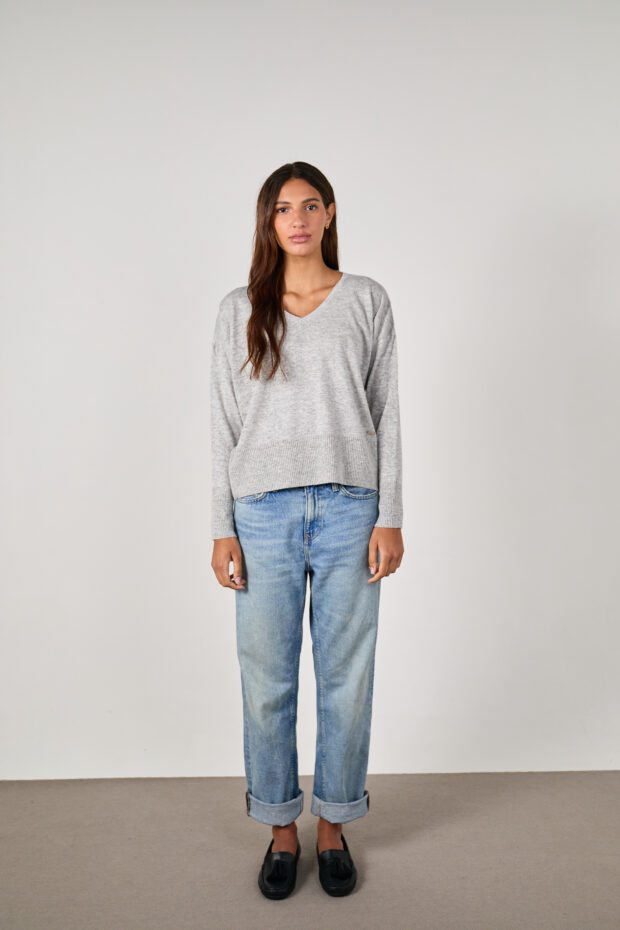 Sweater Reflejo gris perla